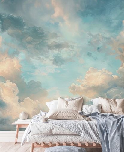 blaue Wolkentapete namens Abstract Sky Blue Clouds für Schlafzimmer, Badezimmer und Wohnzimmer blaue Wolkentapete namens Abstract Sky Blue Clouds für Schlafzimmer, Badezimmer und Wohnzimmer