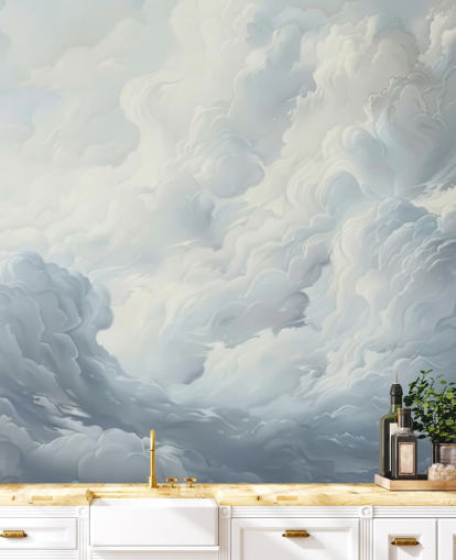gray and white abstract clouds wallpaper mural for bedrooms, bathrooms and living rooms gray and white abstract clouds wallpaper mural for bedrooms, bathrooms and living rooms
