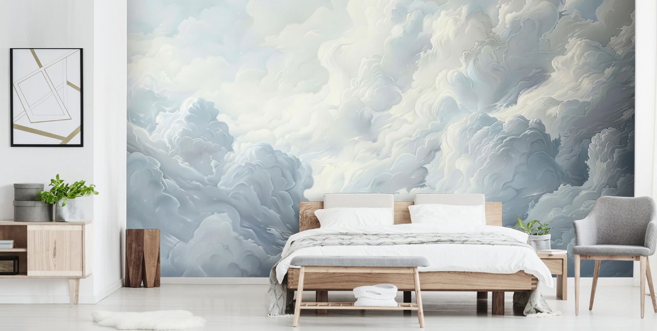papier peint mural de nuages abstraits gris et blancs pour chambres à coucher, salles de bain et salons papier peint mural de nuages abstraits gris et blancs pour chambres à coucher, salles de bain et salons