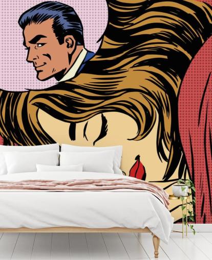 Sueño mujer hombre amor romance amantes del arte pop cómics retro estilo H Sueño mujer hombre amor romance amantes del arte pop cómics retro estilo H