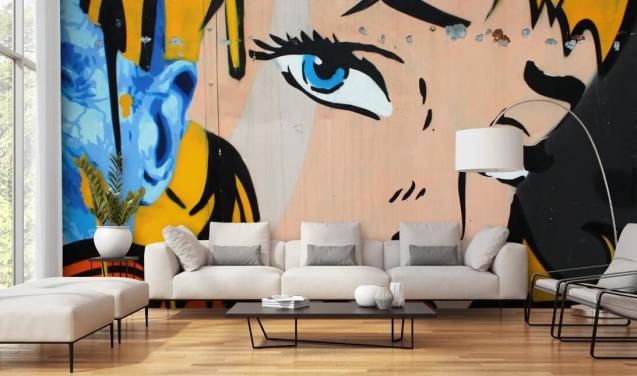 Papel pintado de cara pop art