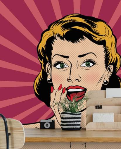 Vector verraste vrouw in de pop-art stripstijl Vector verraste vrouw in de pop-art stripstijl