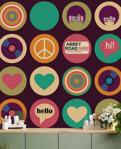 retro beatles inspirert pop art tapet retro beatles inspirert pop art tapet