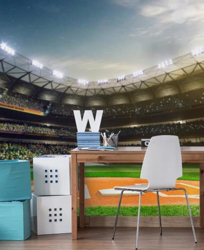 Baseballstadium yöllä Taustakuva Baseballstadium yöllä Taustakuva