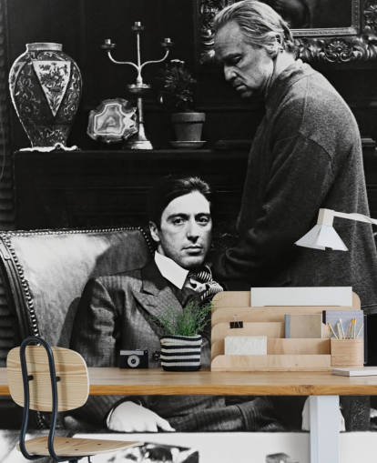 zwart-wit the godfather muurschildering genaamd Al Pacino & Marlon Brando (The Godfather) voor slaapkamers en kantoren zwart-wit the godfather muurschildering genaamd Al Pacino & Marlon Brando (The Godfather) voor slaapkamers en kantoren