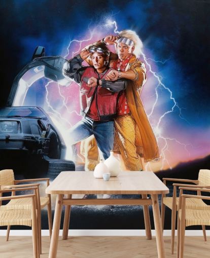 back to the future part ii wallpaper mural for bedrooms, offices and man caves back to the future part ii wallpaper mural for bedrooms, offices and man caves