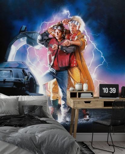 back to the future part ii wallpaper mural for bedrooms, offices and man caves back to the future part ii wallpaper mural for bedrooms, offices and man caves