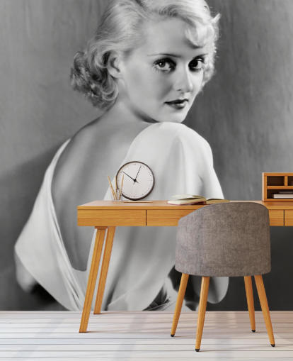 black and white movie wallpaper mural called Bette Davis for bedrooms, home offices and more black and white movie wallpaper mural called Bette Davis for bedrooms, home offices and more