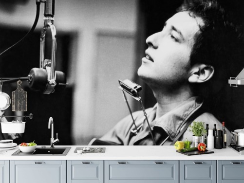 papier peint mural noir et blanc Bob Dylan pour les bureaux, les maisons et les entreprises