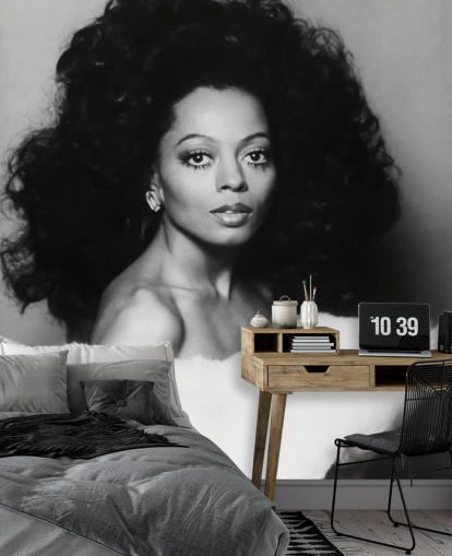 sort/hvid diana ross tapet vægmaleri til hjem og virksomheder sort/hvid diana ross tapet vægmaleri til hjem og virksomheder