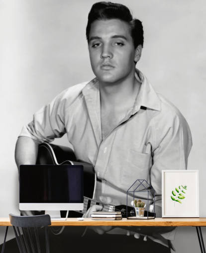 svart og hvitt rock and roll tapet veggmaleri kalt Elvis Presley (Kid Galahad) svart og hvitt rock and roll tapet veggmaleri kalt Elvis Presley (Kid Galahad)