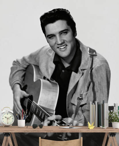 black and white elvis wallpaper mural called Elvis Presley for bedroom, offices and businesses black and white elvis wallpaper mural called Elvis Presley for bedroom, offices and businesses