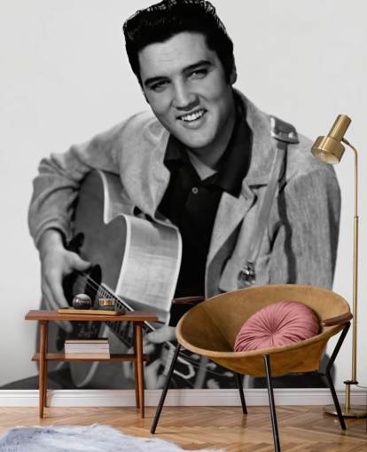 black and white elvis wallpaper mural called Elvis Presley for bedroom, offices and businesses black and white elvis wallpaper mural called Elvis Presley for bedroom, offices and businesses