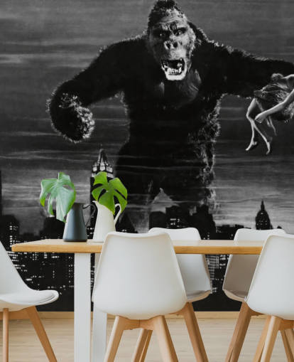 black and white king kong wallpaper mural called King Kong for bedrooms, home offices and businesses black and white king kong wallpaper mural called King Kong for bedrooms, home offices and businesses