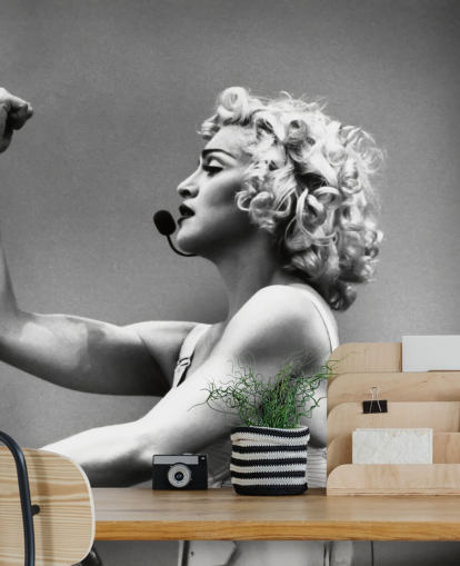 papier peint mural en noir et blanc de Madonna appelé Madonna : Truth or Dare pour les chambres, les bureaux et les entreprises papier peint mural en noir et blanc de Madonna appelé Madonna : Truth or Dare pour les chambres, les bureaux et les entreprises