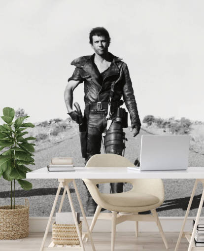 svartvit mad max tapetväggmålning som heter Mad Max 2 Road Warrior för sovrum, företag och hemmakontor svartvit mad max tapetväggmålning som heter Mad Max 2 Road Warrior för sovrum, företag och hemmakontor