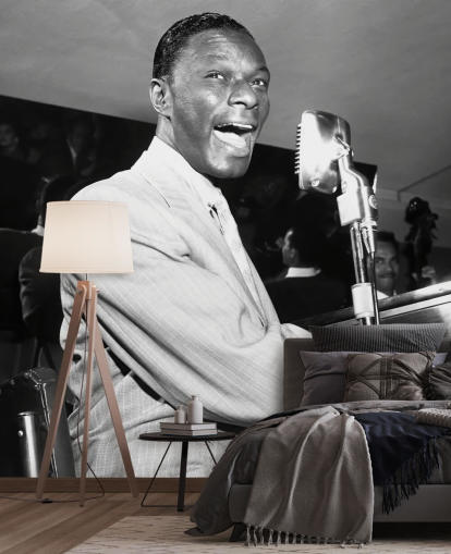 svart og hvitt nat king cole tapetmaleri for hjem og bedrifter svart og hvitt nat king cole tapetmaleri for hjem og bedrifter