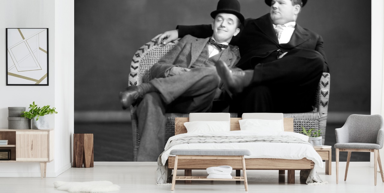 mural de papel pintado de películas clásicas en blanco y negro llamado Laurel and Hardy II para hogares y negocios mural de papel pintado de películas clásicas en blanco y negro llamado Laurel and Hardy II para hogares y negocios