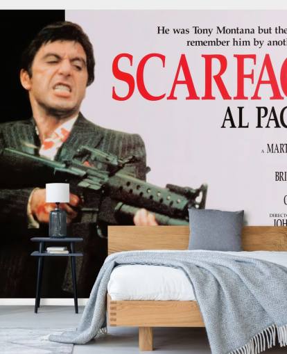 Farbiges Scarface Filmplakat-Wandbild für Schlafzimmer, Wohnzimmer und Kinoräume Farbiges Scarface Filmplakat-Wandbild für Schlafzimmer, Wohnzimmer und Kinoräume