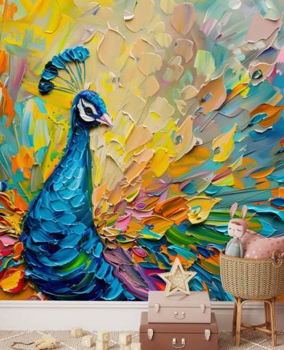 värikäs maalattu riikinkukkotapetti nimeltä Oil Painting Peacock makuuhuoneisiin ja olohuoneisiin värikäs maalattu riikinkukkotapetti nimeltä Oil Painting Peacock makuuhuoneisiin ja olohuoneisiin