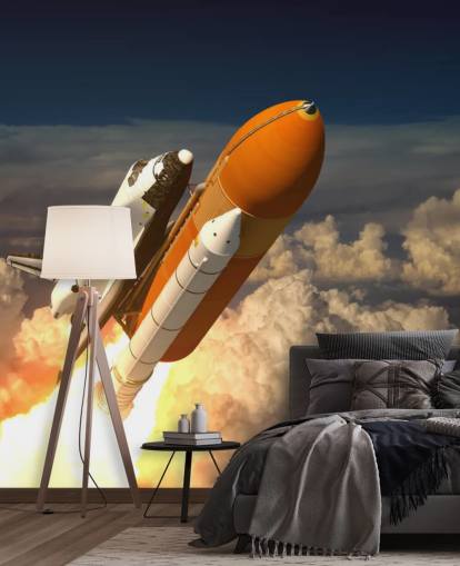 Space Shuttle In The Clouds Wallpaper Mural Space Shuttle In The Clouds Wallpaper Mural