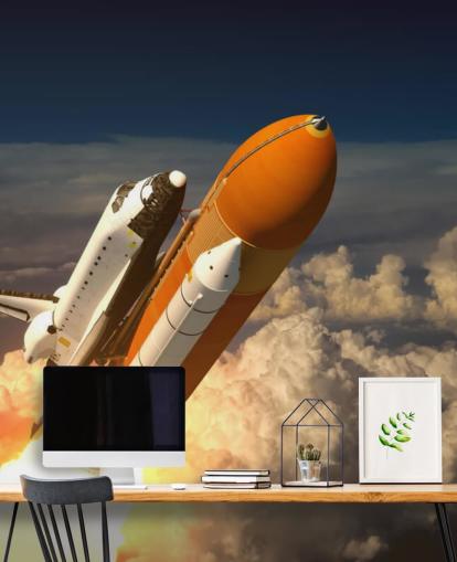 Space Shuttle Nas Nuvens Wallpaper Mural Space Shuttle Nas Nuvens Wallpaper Mural