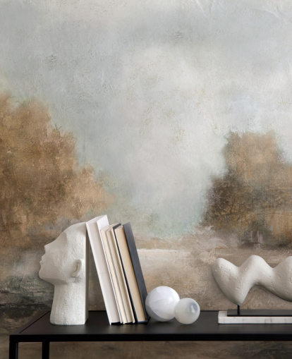 hellbraunes abstraktes Tapeten-Wandbild namens Creekside Stillness von Carol Robinson hellbraunes abstraktes Tapeten-Wandbild namens Creekside Stillness von Carol Robinson