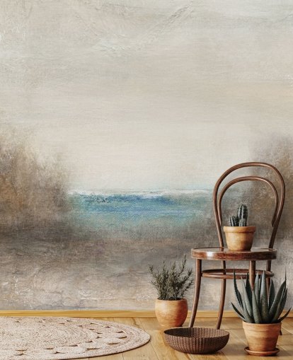 abstrakt havlandskabstapetmaleri kaldet Distant Breakers af Carol Robinson abstrakt havlandskabstapetmaleri kaldet Distant Breakers af Carol Robinson