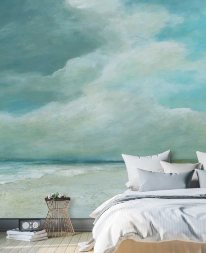 blue seascape wallpaper mural called Kissing the Ocean by Carol Robinson for bedrooms and living rooms blue seascape wallpaper mural called Kissing the Ocean by Carol Robinson for bedrooms and living rooms