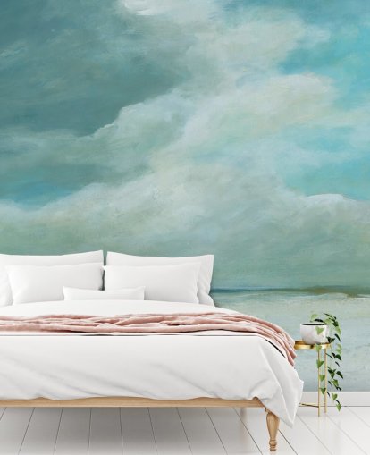 blue seascape wallpaper mural called Kissing the Ocean by Carol Robinson for bedrooms and living rooms blue seascape wallpaper mural called Kissing the Ocean by Carol Robinson for bedrooms and living rooms