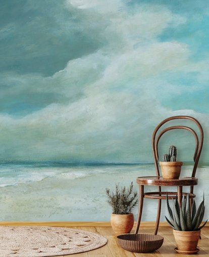 blue seascape wallpaper mural called Kissing the Ocean by Carol Robinson for bedrooms and living rooms blue seascape wallpaper mural called Kissing the Ocean by Carol Robinson for bedrooms and living rooms