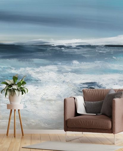 Carol Robinsonin sininen abstrakti rantataustakuva nimeltä Long Peaceful Beach makuuhuoneisiin ja kylpyhuoneisiin Carol Robinsonin sininen abstrakti rantataustakuva nimeltä Long Peaceful Beach makuuhuoneisiin ja kylpyhuoneisiin