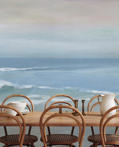 mural azul claro con vista al mar llamado Mellow Ocean View de Carol Robinson para el hogar, oficinas y dormitorios mural azul claro con vista al mar llamado Mellow Ocean View de Carol Robinson para el hogar, oficinas y dormitorios