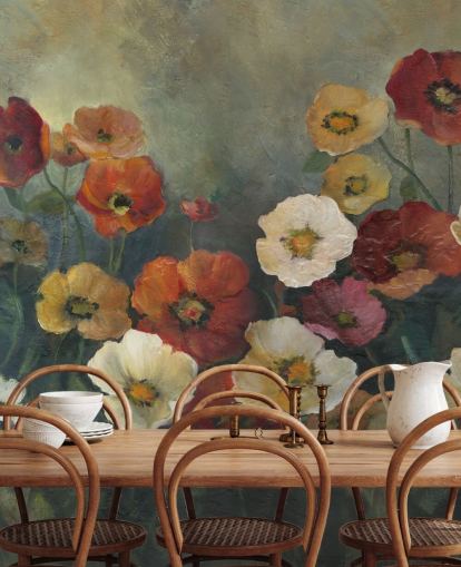 Tapeten-Wandbild mit dunklem Mohn namens Poppy Perfection von Carol Robinson für Wohn- und Schlafzimmer Tapeten-Wandbild mit dunklem Mohn namens Poppy Perfection von Carol Robinson für Wohn- und Schlafzimmer