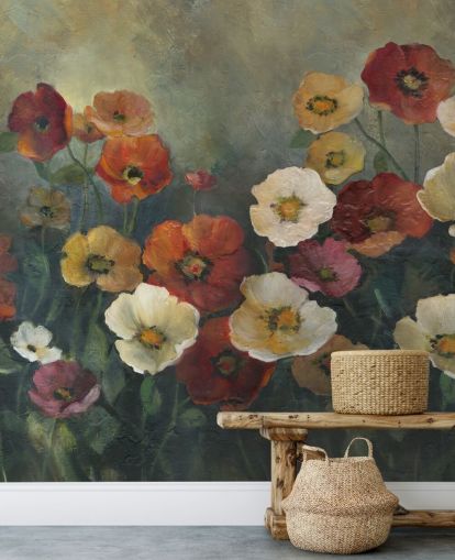 mural de papel de parede de papoula escura chamado Poppy Perfection de Carol Robinson para salas de estar e quartos mural de papel de parede de papoula escura chamado Poppy Perfection de Carol Robinson para salas de estar e quartos