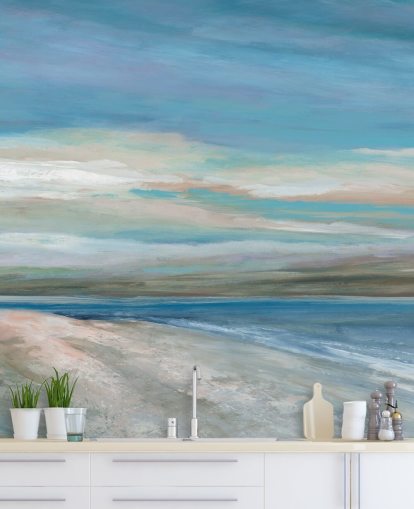 blå hav tapetmaleri kaldet Vivid Ocean Colours af Carol Robinson til soveværelser og stuer blå hav tapetmaleri kaldet Vivid Ocean Colours af Carol Robinson til soveværelser og stuer