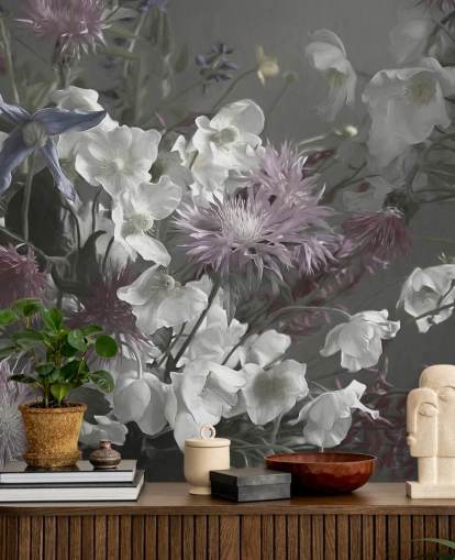 mural de papel de parede floral ousado chamado Anemonies de Marina Stupakova para salas de estar e quartos mural de papel de parede floral ousado chamado Anemonies de Marina Stupakova para salas de estar e quartos