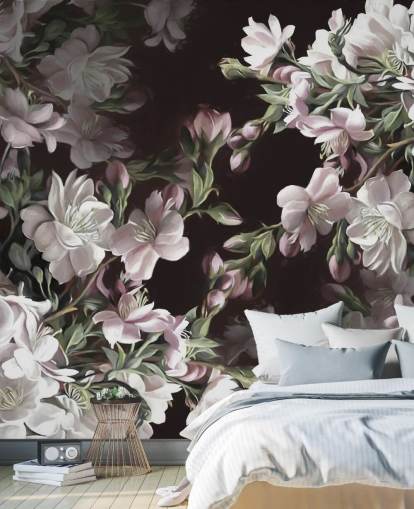 Apfelblüten-Tapetenwandbild namens Apple Blossom von Marina Stupakova Apfelblüten-Tapetenwandbild namens Apple Blossom von Marina Stupakova