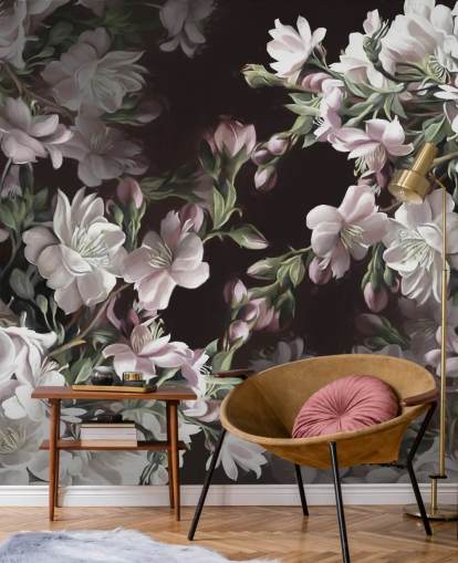 Apfelblüten-Tapetenwandbild namens Apple Blossom von Marina Stupakova Apfelblüten-Tapetenwandbild namens Apple Blossom von Marina Stupakova