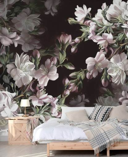 mural de papel de parede de flor de maçã chamado Apple Blossom por Marina Stupakova mural de papel de parede de flor de maçã chamado Apple Blossom por Marina Stupakova