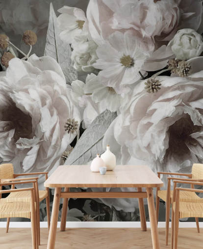 blomstertapet veggmaleri kalt Peonies av Marina Stupakova for soverom og stuer blomstertapet veggmaleri kalt Peonies av Marina Stupakova for soverom og stuer