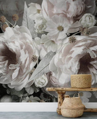 floral wallpaper mural called Peonies by Marina Stupakova for bedrooms and living rooms floral wallpaper mural called Peonies by Marina Stupakova for bedrooms and living rooms