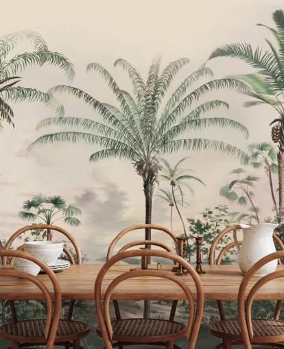 jungle wallpaper mural called Romantic Tropics by Marina Stupakova for living rooms and bedrooms jungle wallpaper mural called Romantic Tropics by Marina Stupakova for living rooms and bedrooms