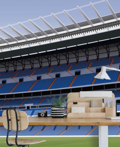 blå og grønn tilpassbar real madrid tapetmaleri kalt Santiago Bernabéu Football Stadium av Matthew J I Wood blå og grønn tilpassbar real madrid tapetmaleri kalt Santiago Bernabéu Football Stadium av Matthew J I Wood