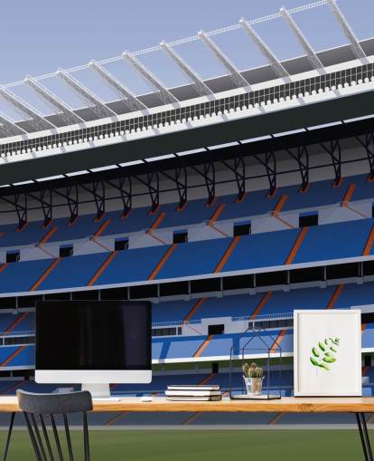 blue and green customizable real madrid wallpaper mural called Santiago Bernabéu Football Stadium by Matthew J I Wood blue and green customizable real madrid wallpaper mural called Santiago Bernabéu Football Stadium by Matthew J I Wood