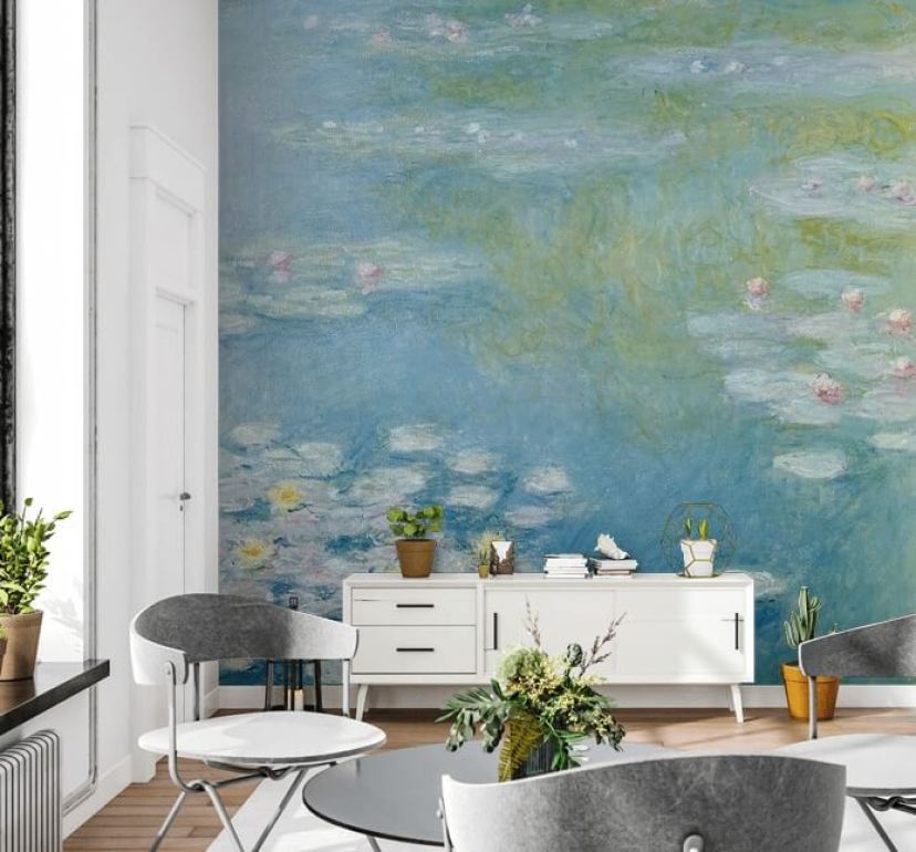 Claude Monet,Waterlilies Morning With Weeping Willows,Narrow Horizontal Wall Art ,Large Wall Art,Framed sale Wall Art,Canvas Wall Art,M41