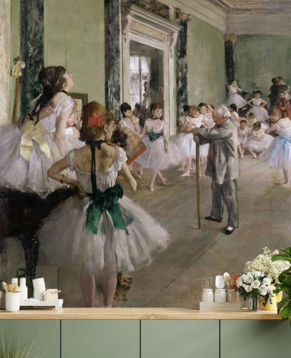 papel pintado de bellas artes llamado The Dance Class de Edgar Degas para dormitorios y salas de estar papel pintado de bellas artes llamado The Dance Class de Edgar Degas para dormitorios y salas de estar