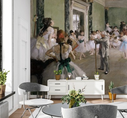 kunsttapet kaldet The Dance Class af Edgar Degas til soveværelser og stuer
