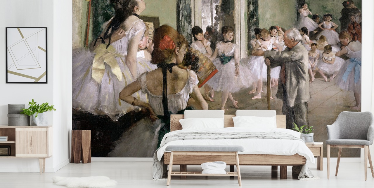 fine art wallpaper called The Dance Class by Edgar Degas for bedrooms and living rooms