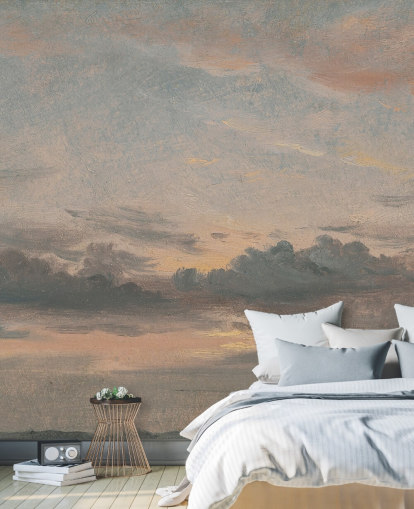 fine art behangmuurschildering genaamd A Cloud Study, Sunset van John Constable voor slaapkamers en woonkamers fine art behangmuurschildering genaamd A Cloud Study, Sunset van John Constable voor slaapkamers en woonkamers